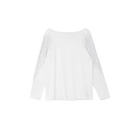 Viskose-Lyocell-Pullover m. Glitzersteinchen, weiß