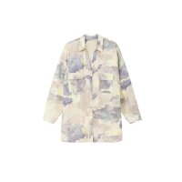 Batikoptik-Longbluse, hellbeige-blau