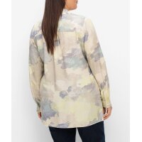 Długa bluzka tie-dye, jasnobeżowa/niebieska