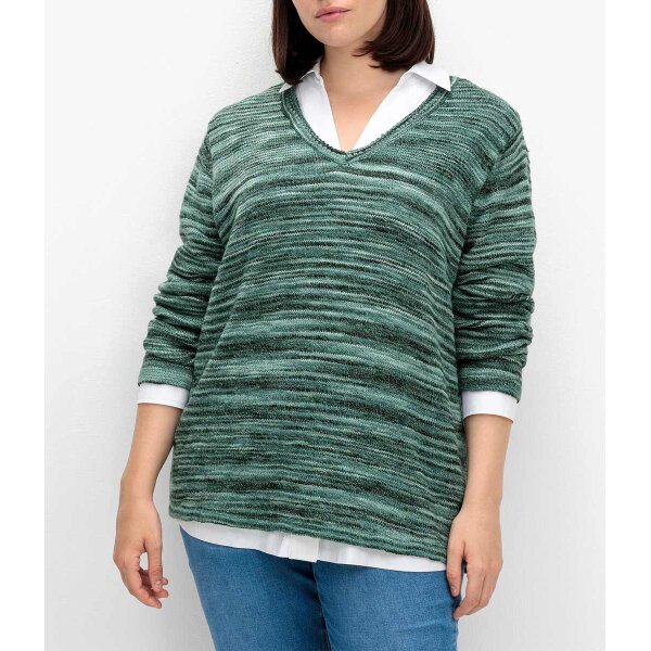 Flammgarn-Struktur-Pullover, grün