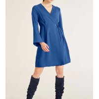 Designer-Wickelkleid, blau