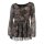 Chiffon-Druckbluse, schwarz-camel