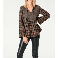 Designer-Druckbluse, schwarz-bunt