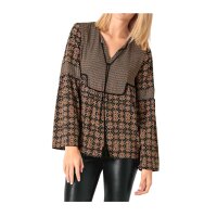 Designer-Druckbluse, schwarz-bunt