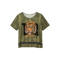 Shirt with front print, khaki