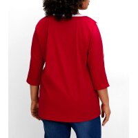 Cropped sleeve shirt, red-white