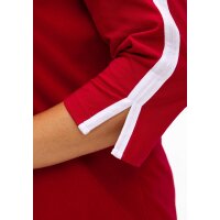Cropped sleeve shirt, red-white