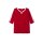 Cropped sleeve shirt, red-white