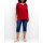 Cropped sleeve shirt, red-white