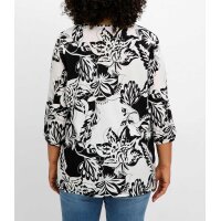 3/4-Arm-Shirt-Tunika, ecru-schwarz