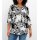 3/4-Arm-Shirt-Tunika, ecru-schwarz