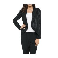 Pailletten-Shirtjacke, schwarz