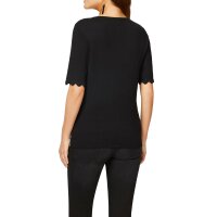 Kurzarmpullover, schwarz-weiß-gemustert