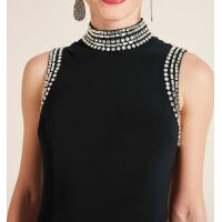 Designer-Kleid m. Strass, schwarz