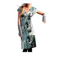 Kleid, grau-petrol-khaki