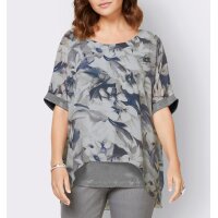 Viskose-Seiden-Bluse im Lagenlook, bunt