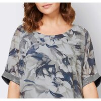 Viskose-Seiden-Bluse im Lagenlook, bunt