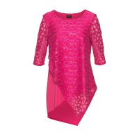 Designer-Tunika m. Pailletten, pink