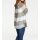 Chiffonbluse, khaki-weiß
