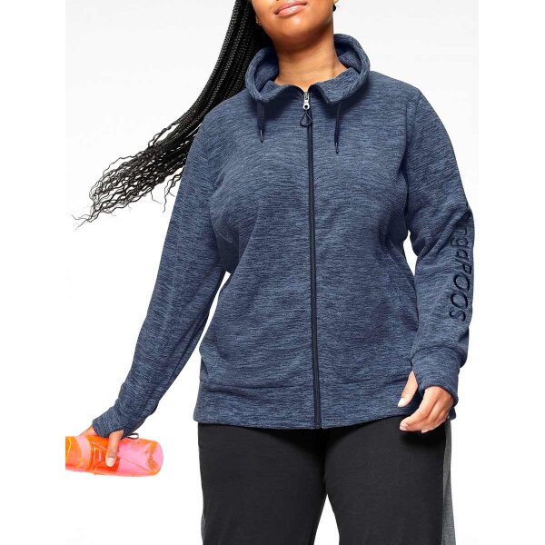 Marken-Fleecejacke, jeansblau