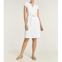 Sheath dress with belt, white