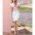 Sheath dress with belt, white