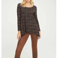 Designer-Druckshirt, schwarz-bunt