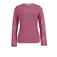 Fine knit sweater with lace, rose wood