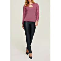Fine knit sweater with lace, rose wood