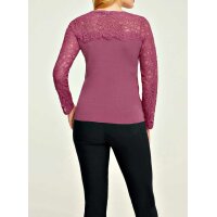 Fine knit sweater with lace, rose wood