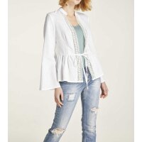 Linen jacket with lace, offwhite