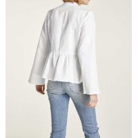 Linen jacket with lace, offwhite
