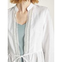 Linen jacket with lace, offwhite