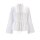Linen jacket with lace, offwhite