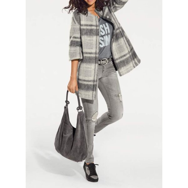 Fleece coat, grey