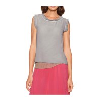 Doppel-Blusentop, grau-beige