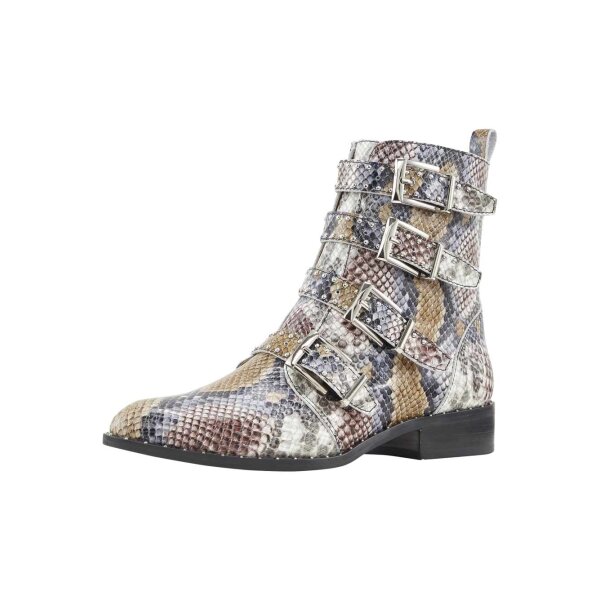 Leather boots with rivets, multicolour