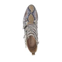 Leather boots with rivets, multicolour