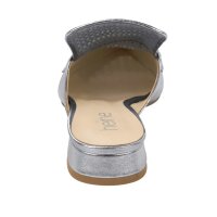 Leder-Pantolette, silberfarben