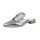 Leder-Pantolette, silberfarben