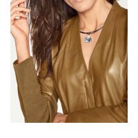 Leather blazer, cognac