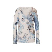 Designer-Paisley-Dessin-Pullover, himmelblau-ecru