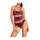Badeanzug m. Perlen, pink-bunt, B-Cup