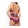 Badeanzug m. Perlen, pink-bunt, B-Cup