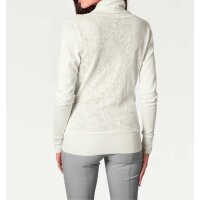 Designer-Wickelpullover m. Spitze, creme
