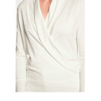 Designer-Wickelpullover m. Spitze, creme