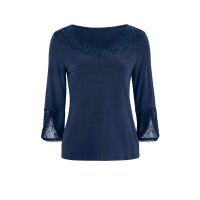 Designer-Spitzenshirt, dunkelblau