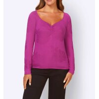 Sweater with silk, fuchsia