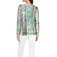 Print sweater with glitter stones, ecru-multicolour