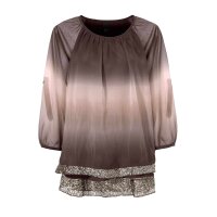 Batikbluse, taupe-sand